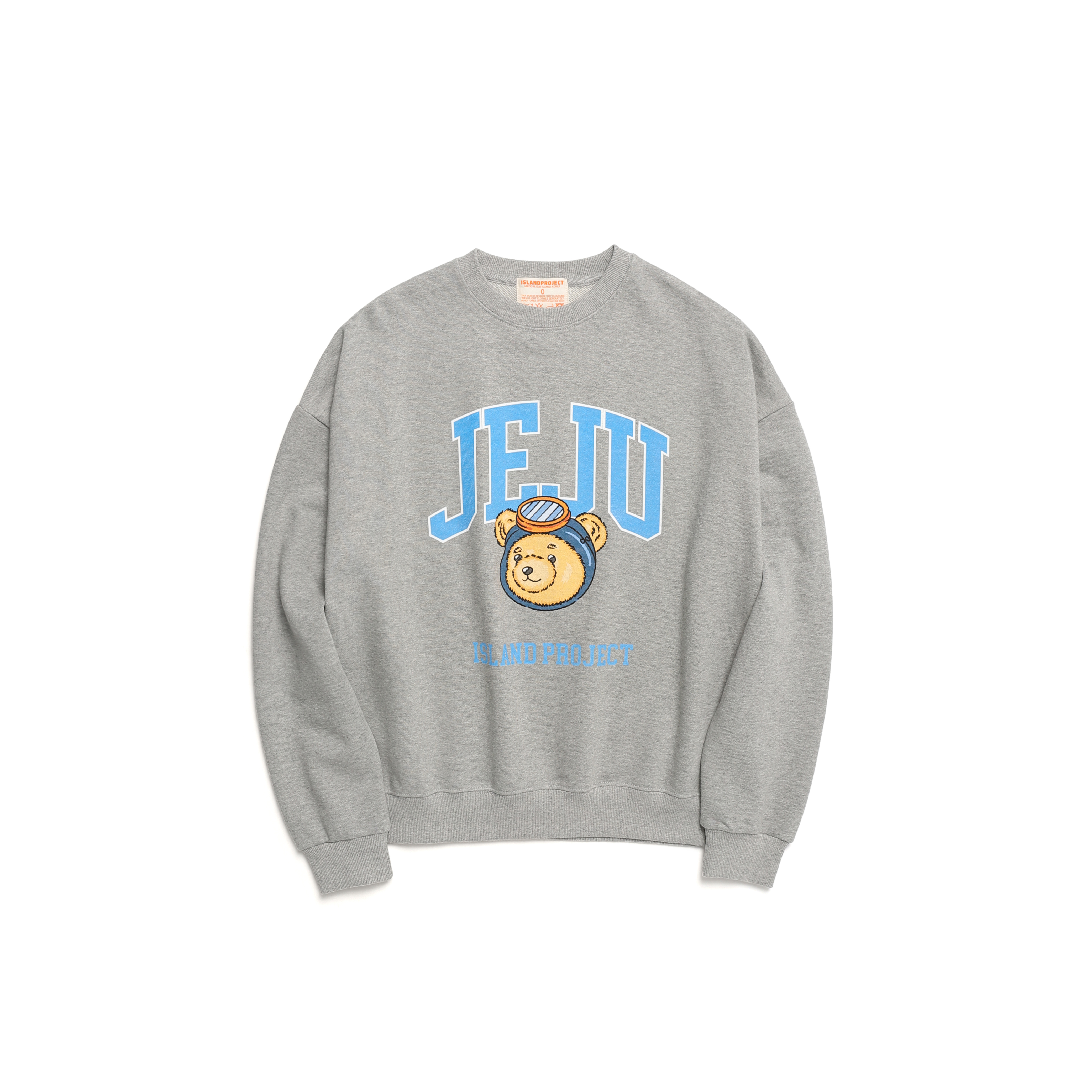 Diver Bear Jeju Head Sweatshirt - Gray